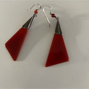 Cornelian Orange Sterling Earrings